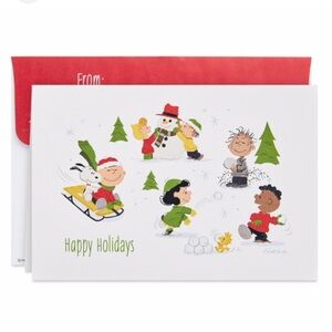 {Peanuts x Hallmark} ‘Happy Holidays’ Festive Holiday Cards, Red & Green Accents
